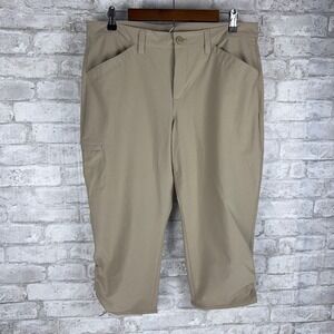 Eddie Bauer Womens 12 Tan Capri‎ Hiking Outdoor Casual Cropped Pants
